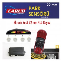 Carub Park Sensörü Ekranlı Sesli 22mm 4lü Beyaz 0015922 