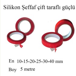 Şeffaf Bant Silikonlu Çift Taraflı 10mm X5mt (CARSPEED)