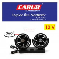 Carub Vantilatör 12v Torpido Üstü 2li Fan Ayar 6400607