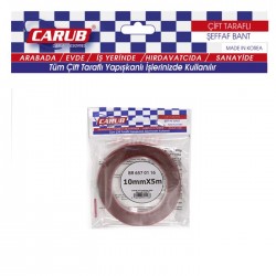 Carub Şeffaf Bant Silikonlu Çift Taraflı 10mm X5mt 6570116 