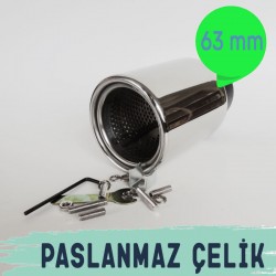 Paslanmaz Krom Nikelaj Egzoz Yuvarlak Ağız Tek Çıkış Petekli