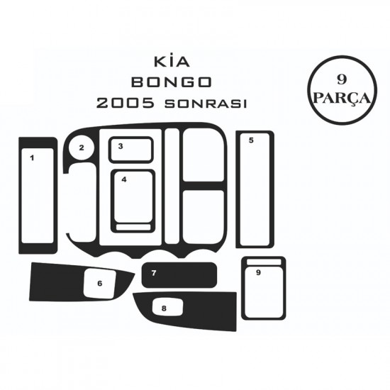 Kia Bongo 05- 9 Parça Konsol Maun Kaplama