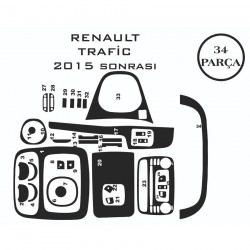 Renault Trafic 15- 34 Parça Konsol Maun Kaplama