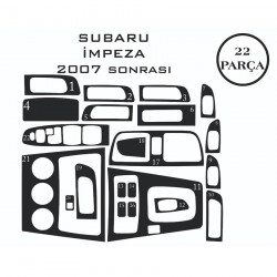 Subaru Impreza 07- 22 Parça Konsol Maun Kaplama