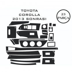 Toyota Corolla 13- 23 Parça Konsol Maun Kaplama