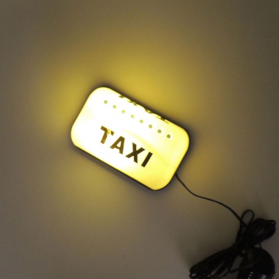 Taksi Levhası Işıklı Çakmak Soketli Mini Maket 10x5 cm Oto Süsü 5760101 