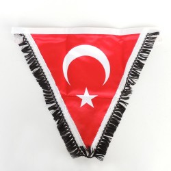 Türk Bayrağı Üçgen Flama Bayrak Vantuzlu Saçaklı 35 cm Ay Yıldız