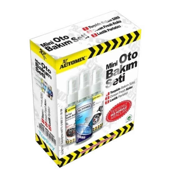 Automix Mini Bakım Seti Torpido Sütü, Parfüm, Lastik Parlatıcı