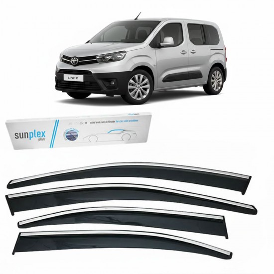 Sunplex Toyota Proace City 2021- Krom Cam Rüzgarlığı 4 Parça