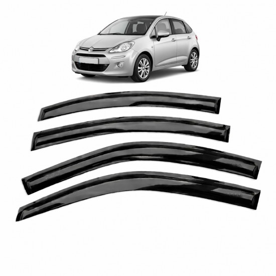 Carat Citroen C3 2010-2013 Slim Cam Rüzgarlığı 4 Parça 