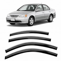Carat Honda Civic 2001-2006 Slim Krom Cam Rüzgarlığı 4 Parça