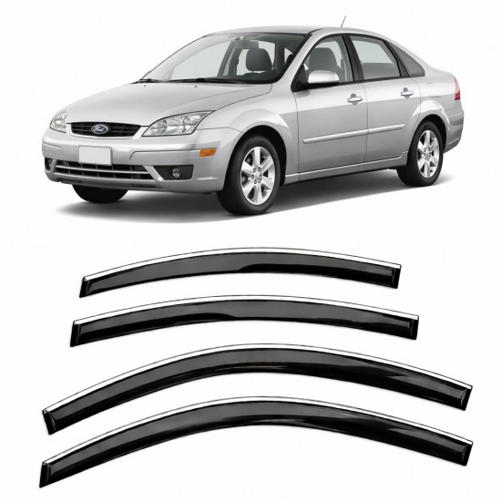 Carat Ford Focus 2004-2011 Slim Krom Cam Rüzgarlığı 4 Parça