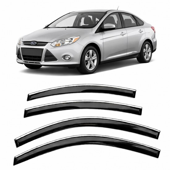 Carat Ford Focus 2011-2018 Slim Krom Cam Rüzgarlığı 4 Parça