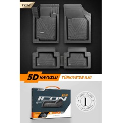 Icon Üniversal 5D Binek ve SUV Araç Kesilebilir PVC Oto Paspası 5 Parça Icon Üniversal 5D Binek ve SUV Araç Kesilebilir PVC Oto Paspası 5 Parça