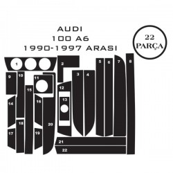 Audi 100 90-97 22 Parça Konsol Maun Kaplama