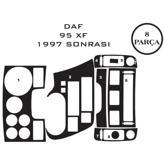 Daf 95 XF 95-02 8 Parça Konsol Maun Kaplama