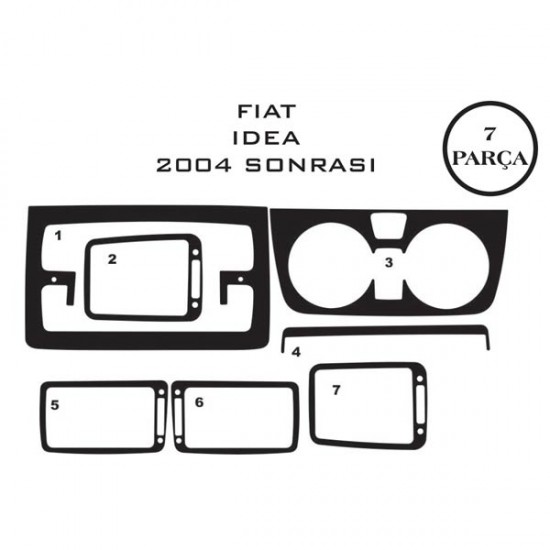Fiat Idea 04- 7 Parça Konsol Maun Kaplama