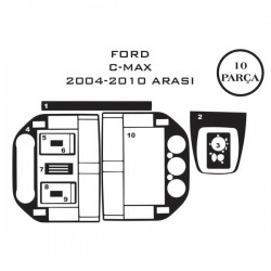 Ford C-Max 13- 10 Parça Konsol Maun Kaplama