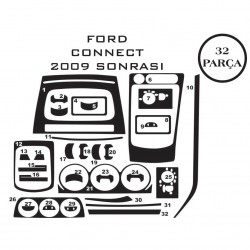 Ford Transit Connect 02-13 32 Parça Konsol Maun Kaplama