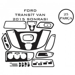 Ford Transit Van 15- 25 Parça Konsol Maun Kaplama