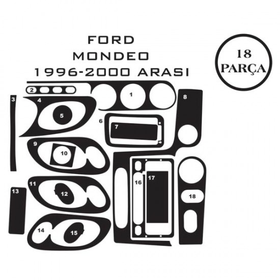 Ford Mondeo 96-00 18 Parça Konsol Maun Kaplama