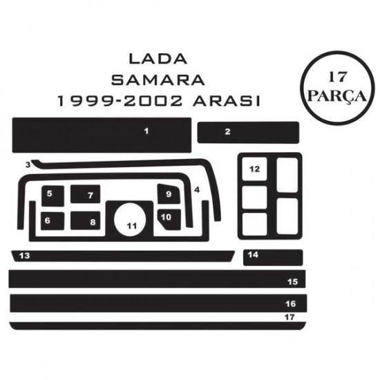 Lada Samara 84-13 17 Parça Konsol Maun Kaplama