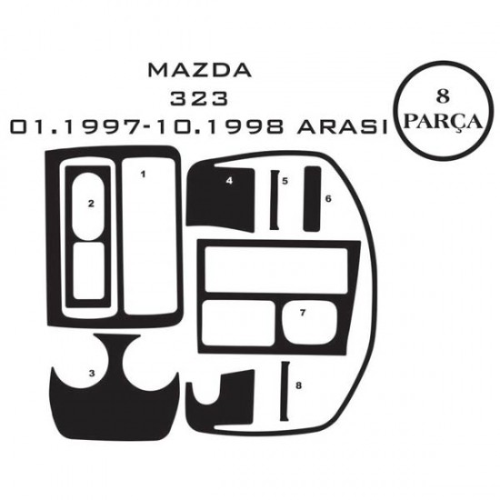 Mazda 323 94-98 8 Parça Konsol Maun Kaplama