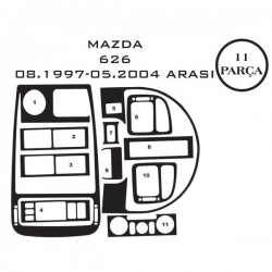 Mazda 626 97-05 11 Parça Konsol Maun Kaplama