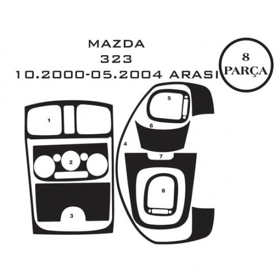 Mazda 323 98-03 8 Parça Konsol Maun Kaplama