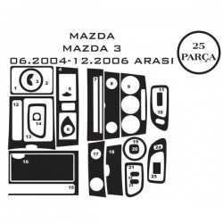 Mazda 3 03-09 25 Parça Konsol Maun Kaplama
