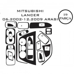 Mitsubishi Lancer 00-07 19 Parça Konsol Maun Kaplama