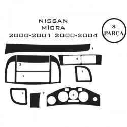 Nissan Micra 02-10 8 Parça Konsol Maun Kaplama