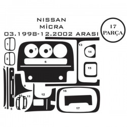 Nissan Micra 98-02 17 Parça Konsol Maun Kaplama