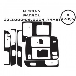 Nissan Patrol 97-13 8 Parça Konsol Maun Kaplama