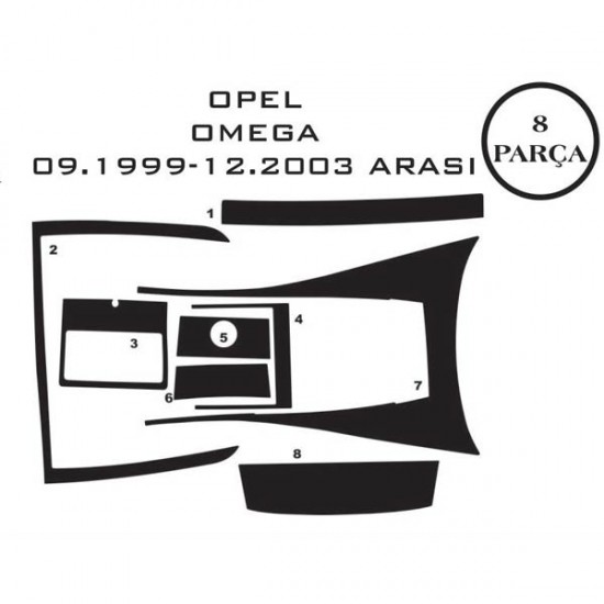Opel Omega 99-03 8 Parça Konsol Maun Kaplama