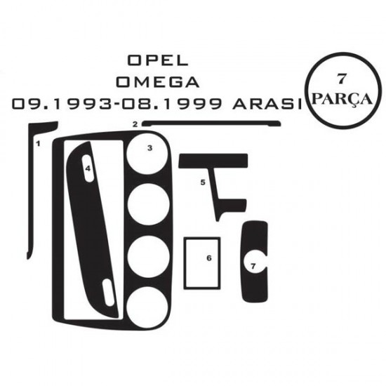 Opel Omega 94-99 7 Parça Konsol Maun Kaplama