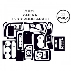 Opel Zafira 99-05 22 Parça Konsol Maun Kaplama