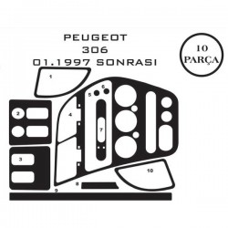 Peugeot 306 93-02 10 Parça Konsol Maun Kaplama