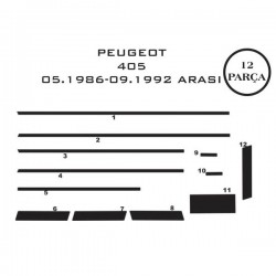 Peugeot 405 87-97 12 Parça Konsol Maun Kaplama