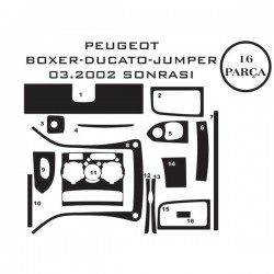 Peugeot Boxer 93-06 16 Parça Konsol Maun Kaplama