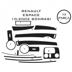 Renault Espace 02-14 12 Parça Konsol Maun Kaplama
