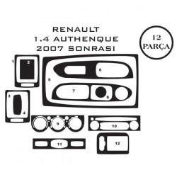 Renault Clio 3 05-11 12 Parça Konsol Maun Kaplama