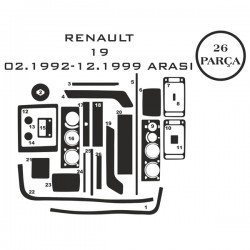 Renault 19 92-99 26 Parça Konsol Maun Kaplama