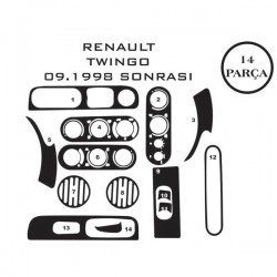 Renault Twingo 07-14 14 Parça Konsol Maun Kaplama