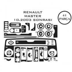Renault Master 97-10 41 Parça Konsol Maun Kaplama