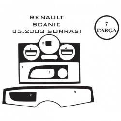 Renault Scenic 2 02-08 7 Parça Konsol Maun Kaplama
