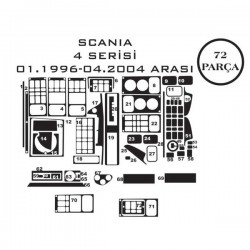 Scania 4 Seri 95-07 72 Parça Konsol Maun Kaplama