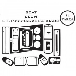 Seat Leon 1 99-05 14 Parça Konsol Maun Kaplama