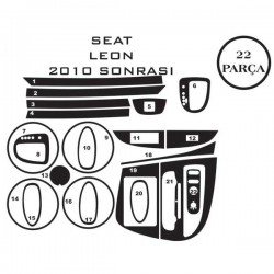 Seat Leon 2 05-12 22 Parça Konsol Maun Kaplama