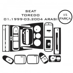 Seat Toledo 2 99-05 15 Parça Konsol Maun Kaplama